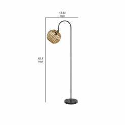Deals 🔔 Benzara 63 Inch Metal Lamp, Downbridge Adjustable Bamboo Shade, Brown, Black 🔥 -Benzara Sales Store unnamed file 1007