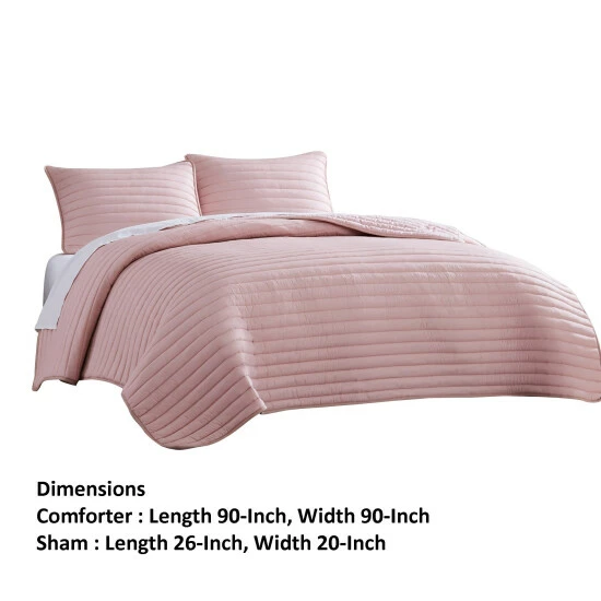 Best deal ๐ Benzara Cabe 3 Piece Queen Comforter Set, Polyester Puffer Channel Quilt, Rose Pink ๐งจ 7 Best deal ๐ Benzara Cabe 3 Piece Queen Comforter Set, Polyester Puffer Channel Quilt, Rose Pink ๐งจ - Image 5