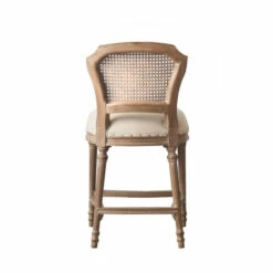 Hot Sale 🔔 Benzara Nailhead Fabric Upholstered Bar Stool With Perforated Back, Beige And Brown ⌛ -Benzara Sales Store unnamed file 115