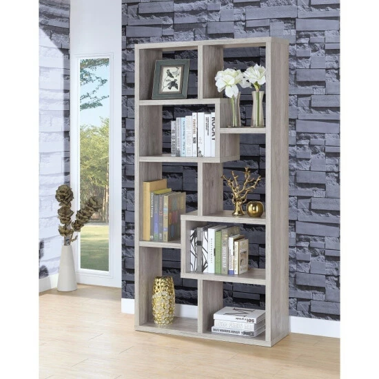 Best Sale ⭐ Benzara Modish Wooden Bookcase With Multiple Shelves, Gray 🔔 3 Best Sale ⭐ Benzara Modish Wooden Bookcase With Multiple Shelves, Gray 🔔
