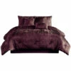 Cheap 🔥 Benzara Jay 7 Piece Queen Comforter Set, Purple Polyester Velvet, Deluxe Texture 🧨 -Benzara Sales Store unnamed file 1213
