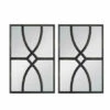 Best Sale 👍 Benzara Tio 24 Inch Fir Wood Wall Mirror Set Of 2, Geometric Overlaid Design, Black 🧨 -Benzara Sales Store unnamed file 134