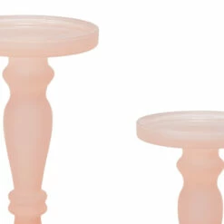 Brand new 😉 Benzara Qui 14, 11 Inch Candle Holders, Rose Pink Turned Pedestal Glass, Set Of 2 🤩 -Benzara Sales Store unnamed file 1365