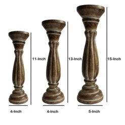 Best deal 🤩 Benzara Candle Holder Traditional Pillar Shaped Design - Set Of 3 🎁 -Benzara Sales Store unnamed file 1457