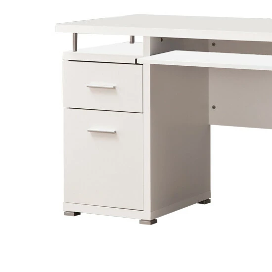 Cheap 😀 Benzara Elegant White Computer Desk With Efficient Storage 💯 4 Cheap 😀 Benzara Elegant White Computer Desk With Efficient Storage 💯 - Image 2