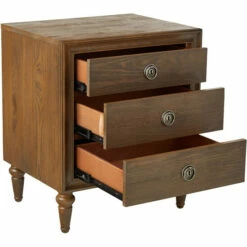 Coupon 🎁 Benzara Traditional Style 3 Drawers Wood Nightstand By Inverness, Brown 🌟 -Benzara Sales Store unnamed file 1593