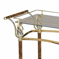 Cheap 🥰 Benzara Alluring Serving Cart, Golden Plated & Clear Glass ⌛ -Benzara Sales Store unnamed file 1637