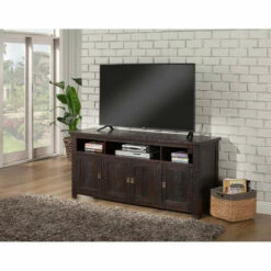 New 🥰 Benzara Wooden TV Stand With 3 Shelves And Cabinets, Espresso Brown 🔔 -Benzara Sales Store unnamed file 1643