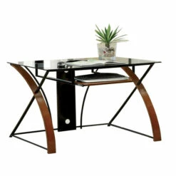Best Pirce ⌛ Benzara Baden Transitional Style Computer Desk , Oak And Black ✔️