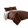 Cheapest 🤩 Benzara Eva 3 Piece Queen Microfiber Reversible Coverlet Set, Quilted, Brown, Ivory ❤️ -Benzara Sales Store unnamed file 1839