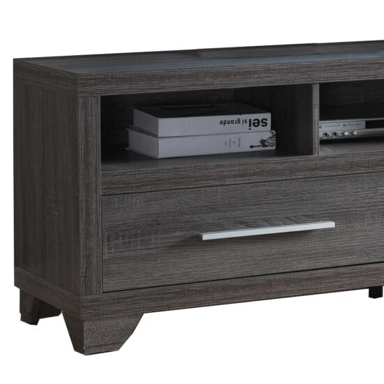 Cheap 🛒 Benzara Wooden TV Stand With Two Drawers And Three Open Shelves, Grey 😉 5 Cheap 🛒 Benzara Wooden TV Stand With Two Drawers And Three Open Shelves, Grey 😉 - Image 3