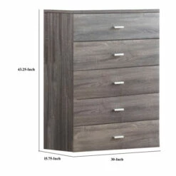 Cheap 🌟 Benzara Maci 43 Inch Modern Tall 👗 Dresser Chest, 5 Drawers, Distressed Finish, Gray 🧨 -Benzara Sales Store unnamed file 1983