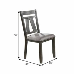 Deals 🥰 Benzara Lexi 24 Inch Dining Side Chair, Padded Seat, Set Of 2, Gray, Dark Brown 🧨 -Benzara Sales Store unnamed file 1988
