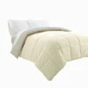 Wholesale 🥰 Benzara Beth Reversible Microfiber Queen Comforter, Squared Stitching, Ivory, Beige 🔔 -Benzara Sales Store unnamed file 2082