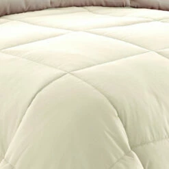 Wholesale 🥰 Benzara Beth Reversible Microfiber Queen Comforter, Squared Stitching, Ivory, Beige 🔔 -Benzara Sales Store unnamed file 2084