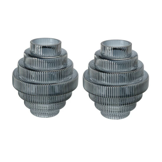 Best deal โ Benzara Rae Set Of 2 Glass Vases, Geometric Round, Smokey Blue And Clear Finish ๐งจ 3 Best deal โ Benzara Rae Set Of 2 Glass Vases, Geometric Round, Smokey Blue And Clear Finish ๐งจ