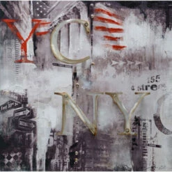 Brand new ๐ฏ Benzara Urban Port New York Abstract-styled Oil Painting - Multi-Color ๐ฅ