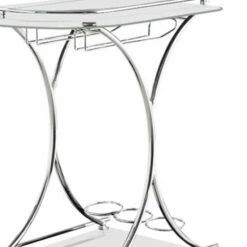 Buy 🧨 Benzara Captivating Serving Cart With 2 Frosted Glass Shelves, Silver 😉 -Benzara Sales Store unnamed file 2171