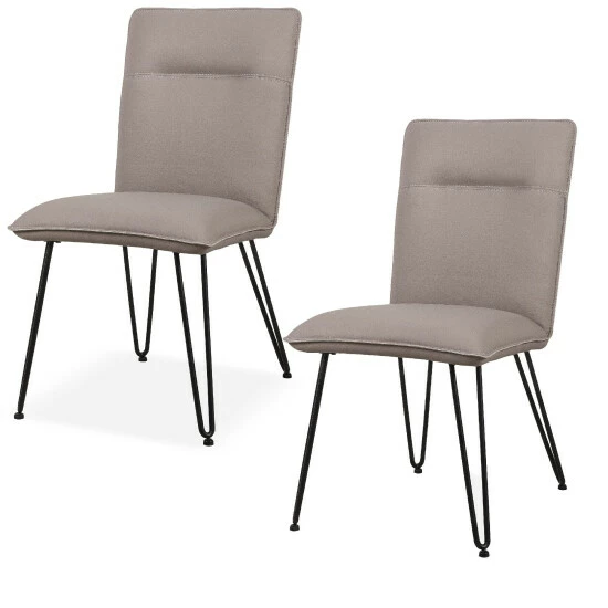 Best Pirce ๐ Benzara Faux Leather Upholstered Metal Chair With Hairpin Style Legs, Set Of 2, Black And Gray โจ 3 Best Pirce ๐ Benzara Faux Leather Upholstered Metal Chair With Hairpin Style Legs, Set Of 2, Black And Gray โจ