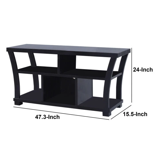 Promo ⭐ Benzara Astonishing Entertainment TV Stand, Black 😀 7 Promo ⭐ Benzara Astonishing Entertainment TV Stand, Black 😀 - Image 5