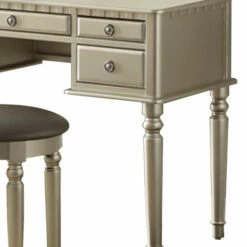 Best Pirce 👏 Benzara Commodious Vanity Set Featuring Stool And Mirror Silver 🤩 -Benzara Sales Store unnamed file 2263