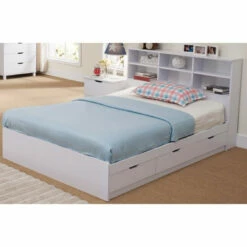 Cheapest 🔔 Benzara Contemporary Style Wooden Frame Full Size Chest Bed With 3 Drawers, White 😀