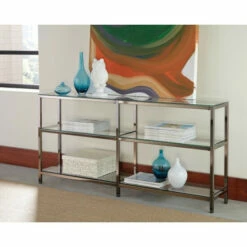 Top 10 💯 Benzara Industrial Metal Bookcase With Glass Shelves, Silver 🎁