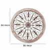 Cheap ⭐ Benzara Round Intricate Metal Scrollwork Wall Decor With Wooden Frame, Cream And Brown ❤️ -Benzara Sales Store unnamed file 2333