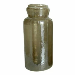 Best Sale ๐ Benzara Rio 19 Inch Classic Large Candle Holder, Rustic Glass Jar Design, Taupe ๐