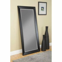 Best deal 😀 Benzara Contemporary Full Length Leaner Mirror With Rectangular Polystyrene Frame, Black 🔔 -Benzara Sales Store unnamed file 2671