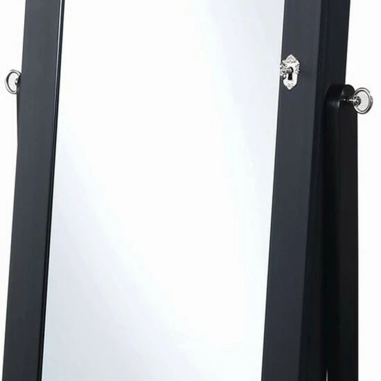 Buy 🎉 Benzara Beautiful Wooden Jewelry Cheval Mirror, Black ❤️ 5 Buy 🎉 Benzara Beautiful Wooden Jewelry Cheval Mirror, Black ❤️ - Image 3