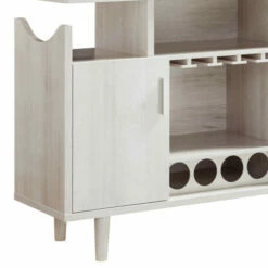 Cheapest 🌟 Benzara Eric 47 Inch Wood Wine Bar Cabinet With Stemware, 2 Cabinets, Oak White 🔥 -Benzara Sales Store unnamed file 279