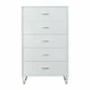 Buy 🔔 Benzara Contemporary Style Wooden Chest With Five Drawers, White 🥰