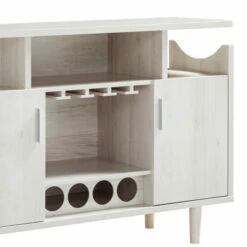 Cheapest 🌟 Benzara Eric 47 Inch Wood Wine Bar Cabinet With Stemware, 2 Cabinets, Oak White 🔥 -Benzara Sales Store unnamed file 280