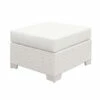 Buy ✔️ Benzara Faux Polyester And Aluminum Square Ottoman With Padded Seat Cushion, White 🤩 -Benzara Sales Store unnamed file 2803