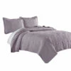 Outlet ❤️ Benzara Ada 3 Piece Microfiber King Size Quilt Set, Mandala Embroidery, Purple ✔️ -Benzara Sales Store unnamed file 2813