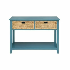 Coupon 🌟 Benzara Flavius Console Table With 2 Drawers, Blue 🧨 -Benzara Sales Store unnamed file 2825