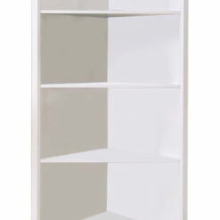 Best deal ❤️ Benzara Contemporary Style Solid Wood Five Shelves Corner Bookshelf, White ⌛ -Benzara Sales Store unnamed file 2868