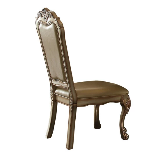Buy ๐คฉ Benzara Wooden Side Chair With Claw Legs And Leatherette Seat, Beige And Gold, Set Of Two ๐งจ 5 Buy ๐คฉ Benzara Wooden Side Chair With Claw Legs And Leatherette Seat, Beige And Gold, Set Of Two ๐งจ - Image 3