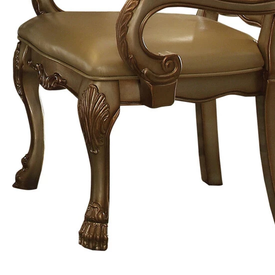 Buy ๐คฉ Benzara Wooden Side Chair With Claw Legs And Leatherette Seat, Beige And Gold, Set Of Two ๐งจ 6 Buy ๐คฉ Benzara Wooden Side Chair With Claw Legs And Leatherette Seat, Beige And Gold, Set Of Two ๐งจ - Image 4