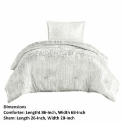 Buy ⭐ Benzara Jay 2 Piece Twin Comforter Set, Polyester Velvet Deluxe Texture, White 👏 -Benzara Sales Store unnamed file 2922