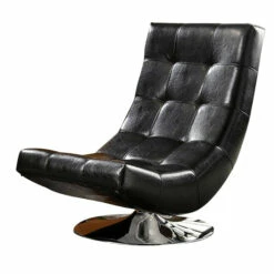 Best deal 🔥 Benzara Trinidad Contemporary Swivel Chair, Black 😉
