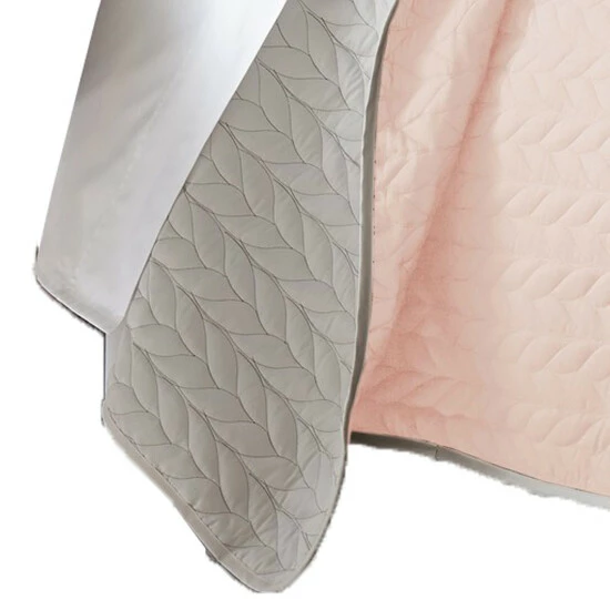 Best deal 😀 Benzara Eva 3 Piece Queen Microfiber Reversible Coverlet Set, Quilted, Gray, Pink 😉 6 Best deal 😀 Benzara Eva 3 Piece Queen Microfiber Reversible Coverlet Set, Quilted, Gray, Pink 😉 - Image 4