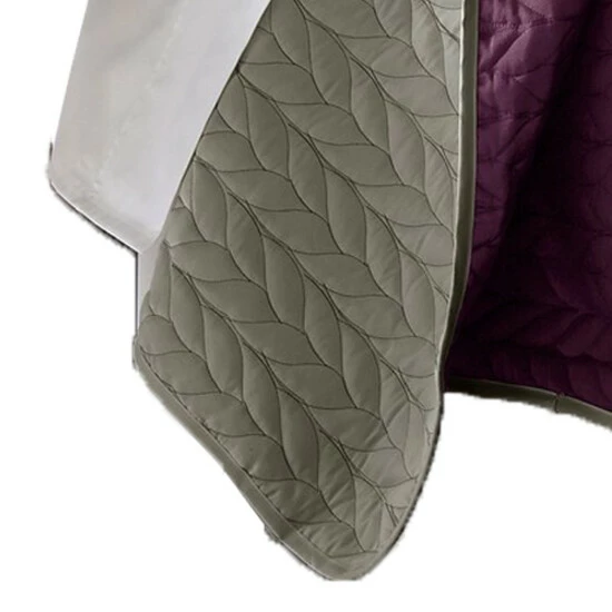 Promo ๐ฅฐ Benzara Eva 3 Piece Queen Microfiber Reversible Coverlet Set, Quilted, Gray, Purple ๐ฅ 6 Promo ๐ฅฐ Benzara Eva 3 Piece Queen Microfiber Reversible Coverlet Set, Quilted, Gray, Purple ๐ฅ - Image 4