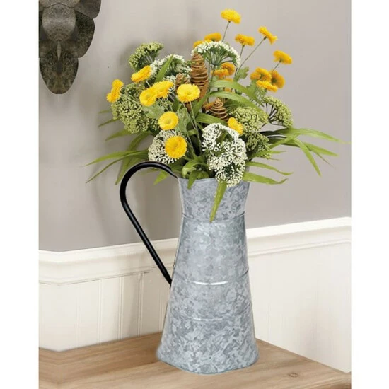 Wholesale ๐ Benzara Farmhouse Style Galvanized Metal Jug With Handle, Gray ๐ 6 Wholesale ๐ Benzara Farmhouse Style Galvanized Metal Jug With Handle, Gray ๐ - Image 4