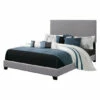 Flash Sale 🌟 Benzara Fabric Upholstered Queen Size Platform Bed With Nail Head Trim, Gray 🎉 -Benzara Sales Store unnamed file 3097
