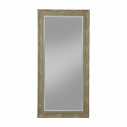 Best deal 👍 Benzara Farmhouse Style Full Length Leaner Mirror With Polystyrene Frame, Blue 😉