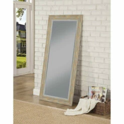 Best deal 👍 Benzara Farmhouse Style Full Length Leaner Mirror With Polystyrene Frame, Blue 😉 -Benzara Sales Store unnamed file 3109