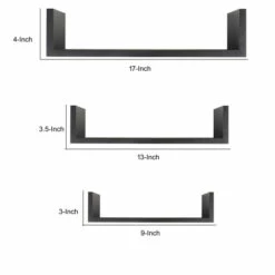 Hot Sale 💯 Benzara Danya B Floating 'U' Laminated Walnut Veneer Shelves (Set Of 3) ⌛ -Benzara Sales Store unnamed file 3164
