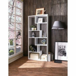 Buy 😍 Benzara Wooden Rectangular Cube Bookcase, White ⭐